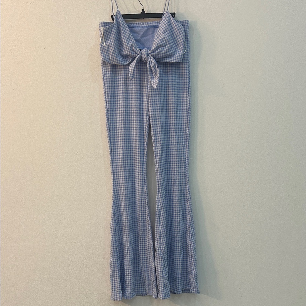 Blue Gingham Women's Jumpsuit